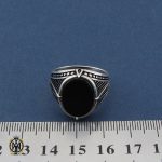 4 انگشتر عقیق مشکی مردانه - کد 10434 - تصویر 4