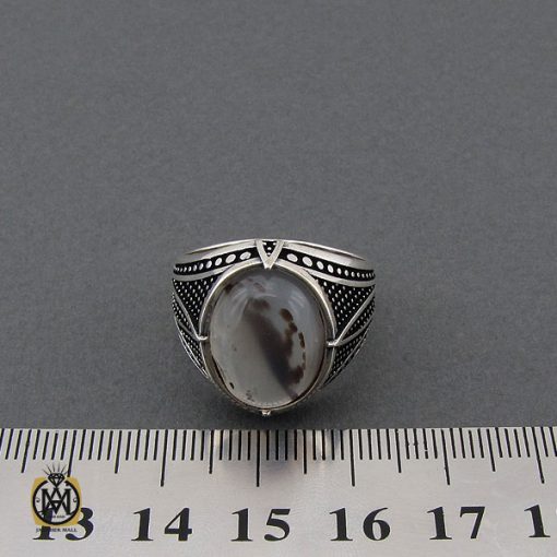 انگشتر عقیق شجر مردانه - کد 10442 - تصویر 4