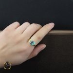 5 انگشتر توپاز سبز طرح مهسان زنانه - کد 2186 - تصویر 5