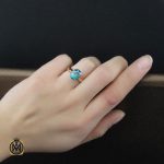 5 انگشتر توپاز سبز طرح نادیا زنانه - کد 2188 - تصویر 5