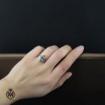 5 انگشتر توپاز سبز طرح مرسانا زنانه - کد 2189 - تصویر 5