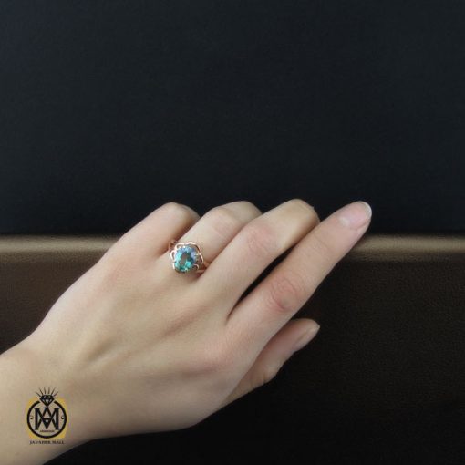 انگشتر توپاز سبز طرح مرسانا زنانه - کد 2189 - تصویر 5