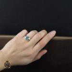 5 انگشتر توپاز سبز طرح مهرنیا زنانه - کد 2190 - تصویر 5