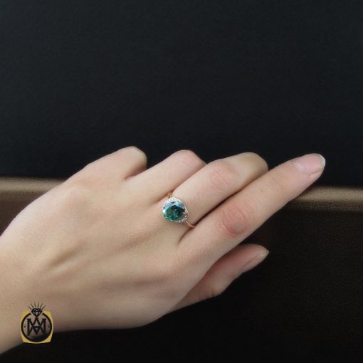 انگشتر توپاز سبز طرح شیدا زنانه - کد 2191 - تصویر 5