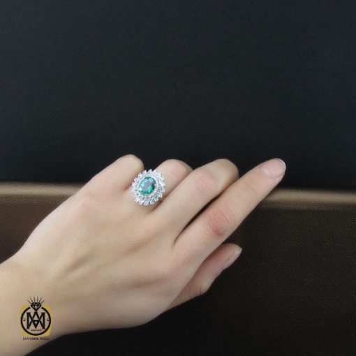 5 انگشتر توپاز سبز طرح سامینا زنانه - کد 2192 - تصویر 5