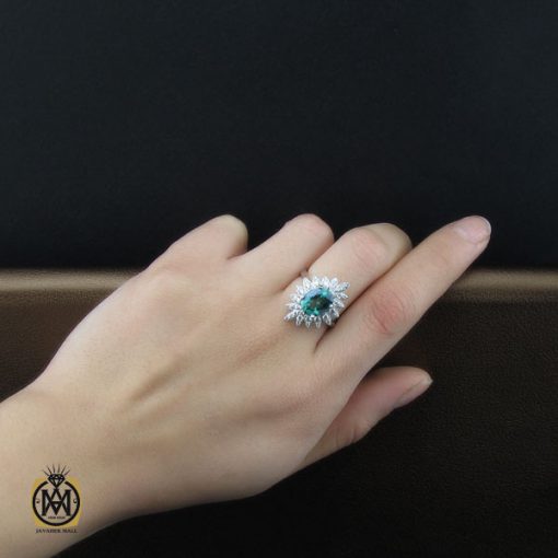 انگشتر توپاز سبز طرح سارا زنانه - کد 2193 - تصویر 5