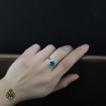 5 انگشتر توپاز سبز طرح دلارام زنانه - کد 2195 - تصویر 5