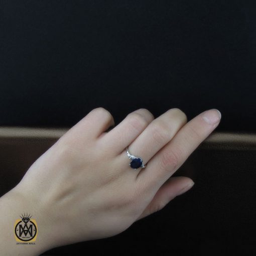 انگشتر یاقوت کبود طرح تبسم زنانه - کد 2198 - تصویر 5