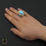 انگشتر فیروزه نیشابوری مردانه مرغوب و درشت - 10454 - تصویر 5