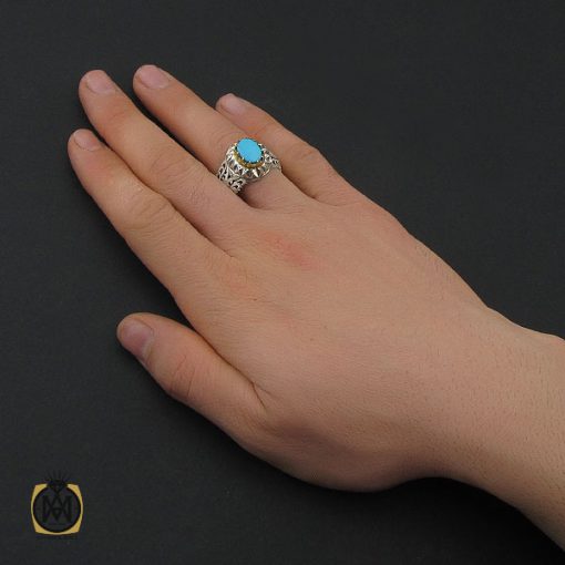 انگشتر فیروزه نیشابوری مردانه خوش طبع و ارزشمند - 10456 - تصویر 5