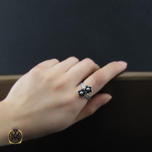 5 انگشتر یاقوت کبود طرح آوا زنانه - کد 2201 - تصویر 5