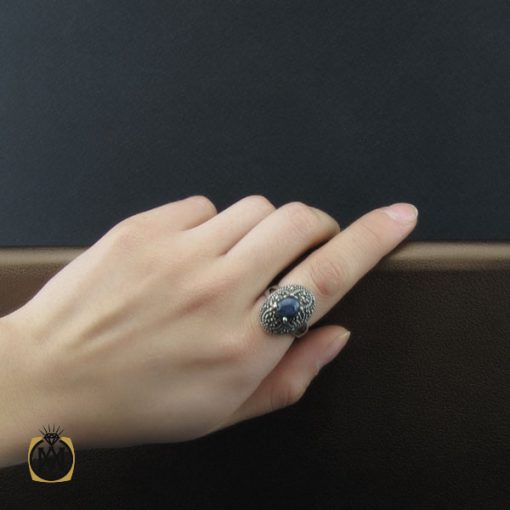 انگشتر یاقوت کبود استار و مارکازیت طرح آسمان زنانه - کد 2200 - تصویر 5