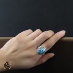 5 انگشتر فیروزه نیشابوری طرح بهار زنانه - کد 2204 - تصویر 5