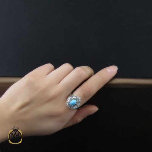 انگشتر فیروزه نیشابوری طرح پادینا زنانه - کد 2205 - تصویر 5