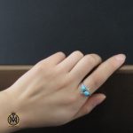 5 انگشتر فیروزه نیشابوری طرح ترنم زنانه - کد 2206 - تصویر 5