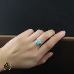 5 انگشتر فیروزه نیشابوری طرح تبسم زنانه - کد 2207 - تصویر 5