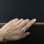 5 انگشتر آمتیست، سیترین و توپاز آبی طرح روناک زنانه - کد 2209 - تصویر 5