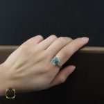 5 انگشتر زمرد طرح شکوفه زنانه - کد 2214 - تصویر 5