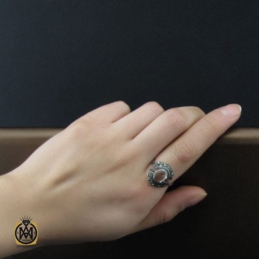 انگشتر دُر نجف و مارکازیت طرح آرزو زنانه - کد 2215 - تصویر 5