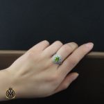 5 انگشتر زبرجد طرح آرام زنانه - کد 2219 - تصویر 5