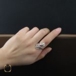5 انگشتر نقره طرح آلاله زنانه - کد 2221 - تصویر 5