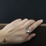 5 انگشتر مروارید پرورشی اصل طرح افسون زنانه - کد 2228 - تصویر 5