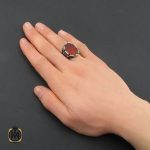5 انگشتر عقیق قرمز مردانه - کد 10466 - تصویر 5