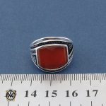 انگشتر عقیق قرمز منحنی اسپرت مردانه - کد 10468 - تصویر 5