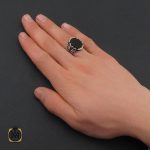 5 انگشتر عقیق مشکی مردانه - کد 10472 - تصویر 5