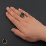 5 انگشتر عقیق مشکی مردانه - کد 10473 - تصویر 5
