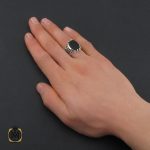 5 انگشتر نقره با عقیق مشکی با نگین میکرو مردانه - کد 10475 - تصویر 5