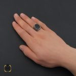 5 انگشتر عقیق مشکی مردانه - کد 10477 - تصویر 5