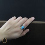 5 انگشتر فیروزه نیشابوری و مارکازیت طرح دیبا زنانه - کد 2229 - تصویر 5
