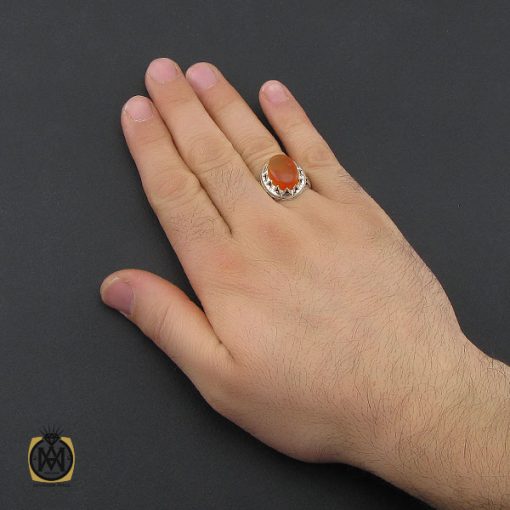 انگشتر عقیق یمن مردانه هنر دست استاد صانعی - کد 10409 - تصویر 5