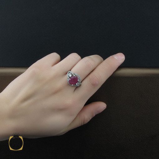 انگشتر یاقوت سرخ طرح پریسا زنانه - کد 2237 - تصویر 5