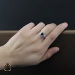 5 انگشتر یاقوت سرخ و کبود طرح نیلوفر زنانه - کد 2238 - تصویر 5