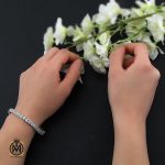 5 دستبند تنیسی نقره طرح زنانه - کد 1091 - تصویر 5