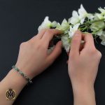 دستبند زمرد معدنی طرح خاطره زنانه - کد 1093 - تصویر 5