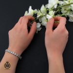 5 دستبند نقره زنانه طرح بهاره - کد 1090 - تصویر 5