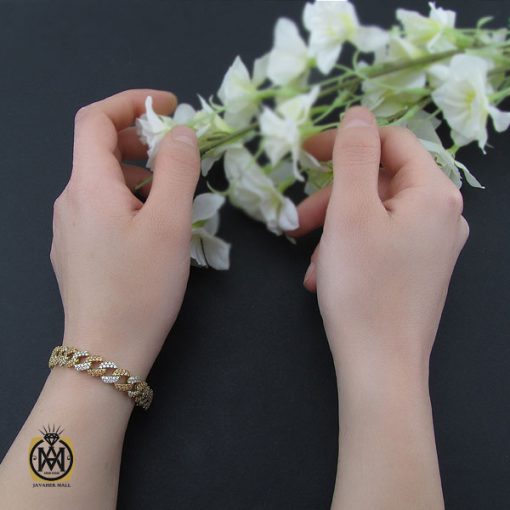 5 دستبند نقره زنانه طرح کارتیه نگین دار - کد 1089 - تصویر 5