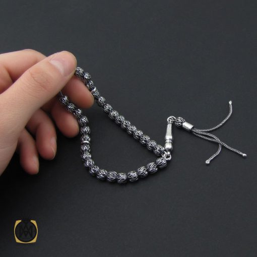 تسبیح 33 دانه نقره عیار 925 - کد 4308 - تصویر 5