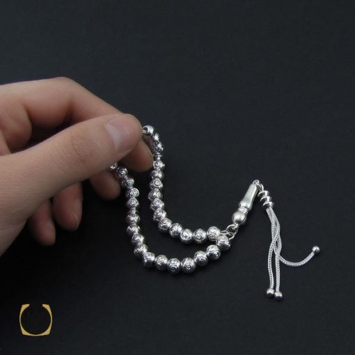 5 تسبیح 33 دانه نقره گرد جذاب - کد 4312 - تصویر 5