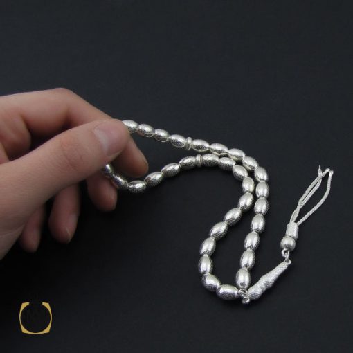 تسبیح 33 دانه نقره هلی ساده - کد 4314 - تصویر 5