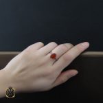 5 انگشتر عقیق یمن طرح آنسه زنانه - کد 2245 - تصویر 5