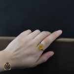 5 انگشتر عقیق یمن با حکاکی شرف الشمس طرح تارا زنانه - کد 2248 - تصویر 5