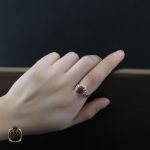 5 انگشتر عقیق یمن طرح تینا زنانه - کد 2249 - تصویر 5