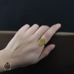 5 انگشتر عقیق یمن با حکاکی شرف الشمس طرح حنانه زنانه - کد 2250 - تصویر 5