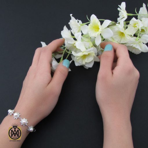 دستبند مروارید پرورشی طرح نادیا زنانه - کد 1083 - تصویر 5