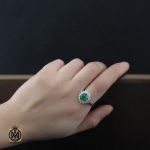 5 انگشتر عقیق سبز طرح شهرزاد زنانه - کد 2261 - تصویر 5