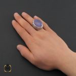 5 انگشتر عقیق یمن کبود خوش رنگ و درشت مردانه - کد 10483 - تصویر 5